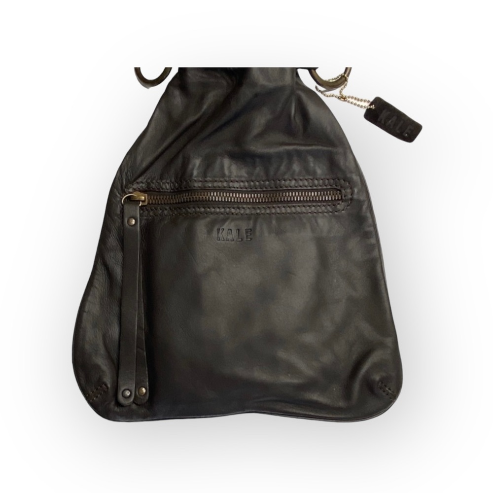 HTF: new Kale  Fashion Forward Diego Lambskin Messenger Bag  Chocolate Leather - Picture 6 of 16